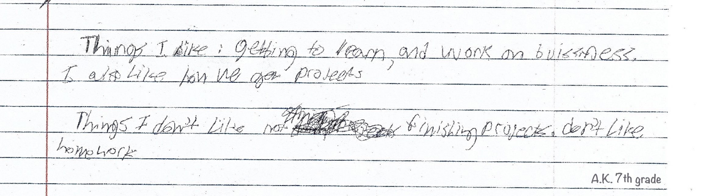 Student note
