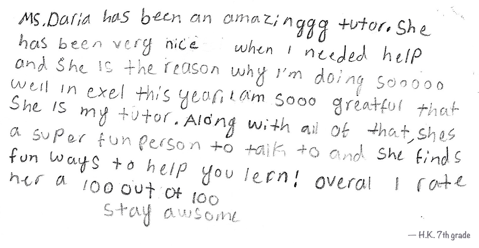 Student note