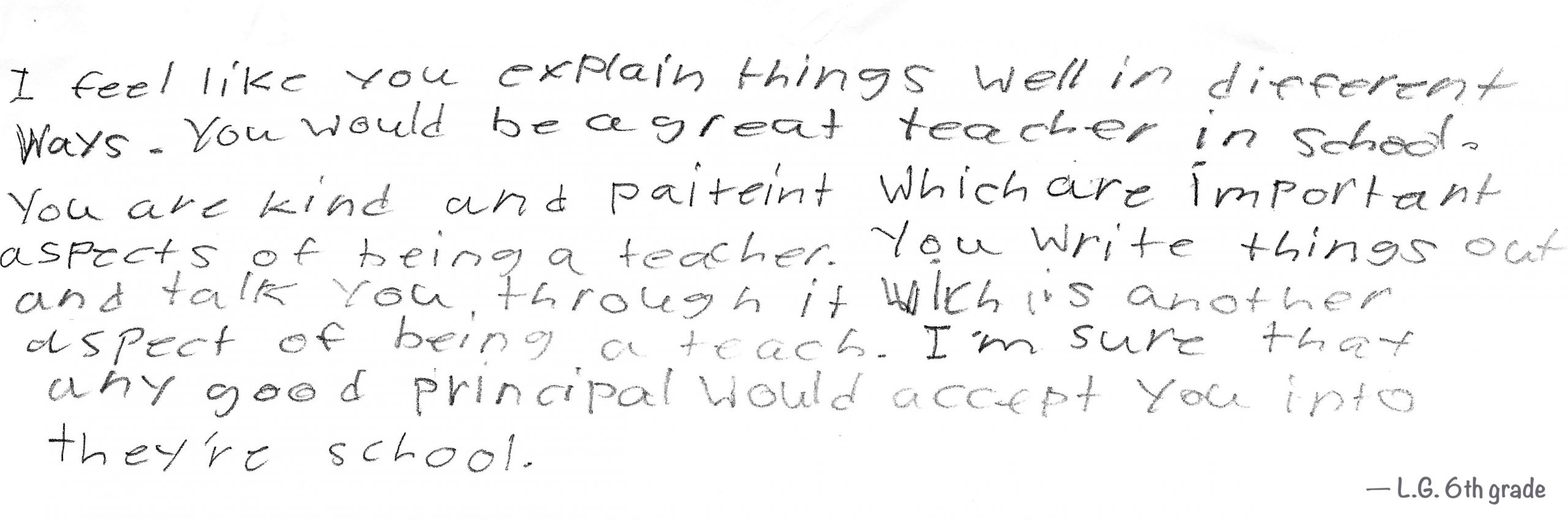 Student note