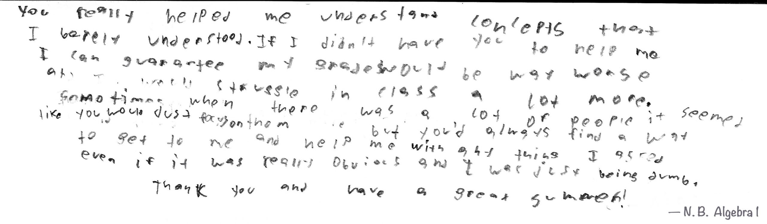 Student note